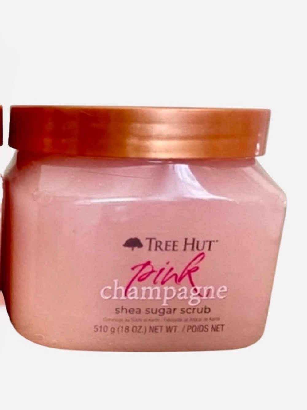 Tree Hut Pink Champagne Scrub Sugar Exfoliating Shea Pomegranate Peach Fig 18 oz